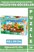 Premium El Göz Koordinasyon Problem Çözme Beceri Geliştirici Çocuk PUZZLE MÜZİSYEN BÖCEKLER thumbnail 1