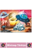 Premium Seri Eğlenceli El Göz Koordinasyon Beceri Geliştirici Çocuk 100 Parça PUZZLE UZAY GEMİSİ thumbnail 2