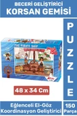 Premium Seri Eğlenceli El Göz Koordinasyon Beceri Geliştirici Çocuk 150 Parça PUZZLE KORSAN GEMİSİ thumbnail 1