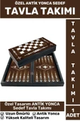 Elit Yüksek Kaliteli Uzun Ömürlü Aile Arkadaş Kahve Cafe Oyun Takımı ANTİK YONCA SEDEF TAVLA Takımı thumbnail 1