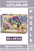 Premium Eğlenceli El Göz Koordinasyon Beceri Görsel Algı Geliştirici Çocuk 1000 Pr. PUZZLE LEYLAKLAR thumbnail 1