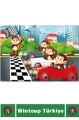 Premium Seri Eğlenceli El Göz Koordinasyon Beceri Geliştirici Çocuk 2x100 PUZZLE MAYMUN YARIŞI thumbnail 2