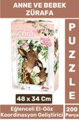 Premium Eğlenceli El Göz Koordinasyon Beceri Geliştirici Çocuk 200 Parça PUZZLE ANNE VE BEBEK ZÜRAFA thumbnail 1
