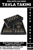 Elit Yüksek Kaliteli Uzun Ömürlü Aile Ev Arkadaş Kahve Cafe Oyun Takımı ANTİK LALE SEDEF TAVLA Takım - 1