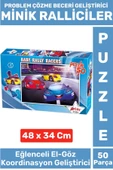 Premium Eğlenceli El Göz Koordinasyon Problem Çözme Beceri Geliştirici Çocuk PUZZLE MİNİK RALLİCİLER thumbnail 1