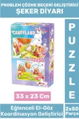 Premium Seri Eğlenceli El Göz Koordinasyon Beceri Geliştirici Çocuk 2X50 Parça PUZZLE ŞEKER DİYARI thumbnail 1