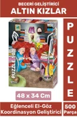 Eğlenceli El Göz Koordinasyon Beceri Görsel Algı Geliştirici Çocuk 500 Parça PUZZLE ALTIN KIZLAR - 1