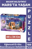 Premium Seri Eğlenceli El Göz Koordinasyon Beceri Geliştirici Çocuk 150 Parça PUZZLE MARS'TA YAŞAM - 1