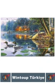 Premium Eğlenceli El Göz Koordinasyon Beceri Görsel Algı Geliştirici Çocuk 1000 Pr PUZZLE YANKI KOYU - 3