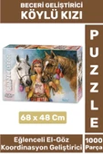 Özel Eğlenceli El Göz Koordinasyon Beceri Görsel Algı Geliştirici Çocuk 1000 Parça PUZZLE KÖYLÜ KIZI - 1