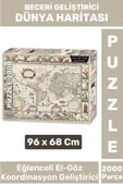 Premium Eğlenceli El Göz Koordinasyon Hafıza Beceri Geliştirici 2000 Parça PUZZLE DÜNYA HARİTASI - 1