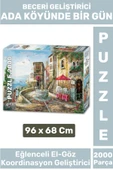 Eğlenceli El Göz Koordinasyon Hafıza Beceri Geliştirici 2000 Parça PUZZLE ADA KÖYÜNDE BİR GÜN thumbnail 1