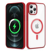 iPhone 12 Pro Max Kılıf Magsafe Wireless Şarj Özellikli Silikon Ege Kapak kılıf - 8