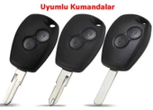 Renault Clio 3 Dacia Logan Duster Sandero Uyumlu Kumanda Anahtar Kılıfı Oto Anahtarlık Siyah Gold thumbnail 5