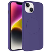 iPhone 14 Plus Kılıf Magsafe Wireless Şarj Özellikli Pastel Renk Silikon Plas Kapak thumbnail 11