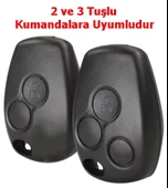 Renault Clio 3 Dacia Logan Duster Sandero Uyumlu Kumanda Anahtar Kılıfı Oto Anahtarlık Siyah 3 Tuş - 5