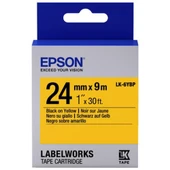 Epson LK-6YBP Pastel Siyah Üzeri Sarı 24MM 9Metre Etiket - 1