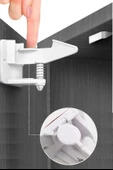 BUFFER® Bebek Çocuk Güvenliği Korumalı Yapışkan Çekmece ve Dolap İçin Tutucu Gizli Güvenlik Kilidi - 6