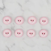 Loren Crafts pembe 8 li kalp düğme - 472 - 2