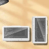 Beyaz Renk Su Geçirmez Telefon Tutucu Banyo Mutfak Duvara Monte Dokunmatik Ekran Telefon Kılıfı - 5