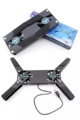 7 - 15 inch 2 Fanlı Hızlı Soğutma Katlanabilir Macbook Laptop Soğutucu Tablet Yükseltici Usb Stand - 4