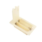 İkili 2xAA Pano Tipi Kapaklı Anahtarlı Pil Yuvası Beyaz thumbnail 2