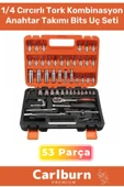 Özel Üretim Titanyum 1/4 Cırcırlı 53 Parça Lokma Tork Kombinasyon Anahtar Takımı Bits Uç Seti - 1