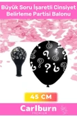 Siyah Büyük Soru İşaretli Cinsiyet Belirleme Partisi 45cm Balonu Kız Erkek Çocuk Baby Shower Süs - 1