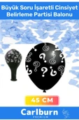 Siyah Büyük Soru İşaretli Cinsiyet Belirleme Partisi 45cm Balonu Kız Erkek Çocuk Baby Shower Süs - 1