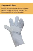 Premium Yanmaz Yüksek Isıya Sıcaklığa Dayanıklı Kaynak Yangın Su Geçirmez Çok Amaçlı Deri Eldiven - 7