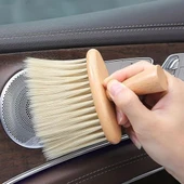 BUFFER® Araba İçin Ahşap Saplı Yumuşak Kıl Fırça Detaylı Toz Alma Temizleme Fırçası - 7