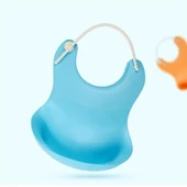 BUFFER® Çocuk Bebek Mama Önlüğü Dökülme Engelleyici Bükülebilir Mavi - 4
