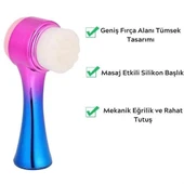 BUFFER® Çift İşlevli Renkli Cilt Yüz Temizleme Fırçası Peeling Masaj Etkili Gözenek Temizleyici Alet - 3