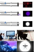 BUFFER® Usb İle Şarj Edilebilen 3In 1 Kırmızı Işık +Beyaz Led Meşale Işık + Uv El Feneri Kedi Lazeri - 8