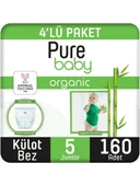 Pure Baby Organik Bambu Özlü 5 Numara Junior 160'lı Külot Bez - 1