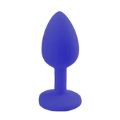 Backpart Taşlı Silikon Anal Tıkaç - Mavi - 3