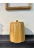 1 Adet Bambu Ahşap Kavanoz - Saklama Kabı- Baharatlık (11 x 8 cm) - 4