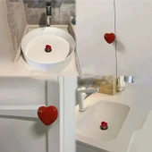 4 Adet Kalp Şekilli Yapışkanlı Çekmece Tutucu Dolap Gardırop Tutacak Kapı Pencere Çekmece Kulp - 4