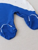 0-3 3-6 Ay Lucky Baby Nakışlı Es Çizgi Boy Şapkalı Erkek Bebek Tulumu Lacivert - 3