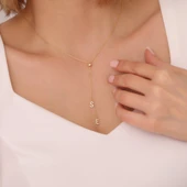 Vaoov 925 Ayar Gümüş İki Harfli Sallantılı Kolye thumbnail 1