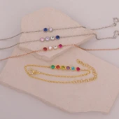 Vaoov 925 Ayar Gümüş Renkli Taşlı Bileklik - 3
