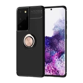 Galaxy S21 Ultra Kılıf Zore Ravel Yüzüklü Silikon Kılıf thumbnail 6