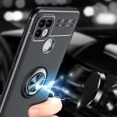 Realme C21 Kılıf Zore Ravel Yüzüklü Silikon Kılıf - 8
