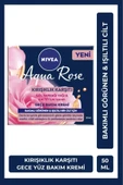 NIVEA Aqua Rose Kırışıklık Karşıtı Gece Yüz Bakım Kremi 50ml, Kalsiyum, Ince Çizgi Görünümü, Sıkı Cilt - 1
