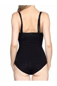Siyah Açık Göğüs Çıtçıtlı Dikişsiz Korse - 756 - 1