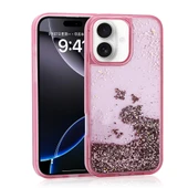 Apple iPhone 16 Kılıf Sıvılı Simli Şeffaf Arka Yüzey Zore Keto Silikon Kapak - 1
