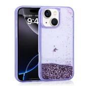 Apple iPhone 13 Kılıf Sıvılı Simli Şeffaf Arka Yüzey Zore Keto Silikon Kapak - 1