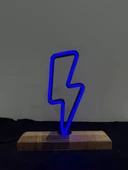 Şimşek Figürlü Mavi Neon Gece Lambası - 2