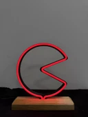 Pac-Man Figürlü Kırmızı Neon Gece Lambası - 2