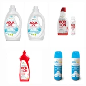 AQUABOR SIVI DETERJAN BEYAZLAR  İÇİN 66 YIKAMA+ BULAŞIK DETERJANI+ 2 ADET DEZENFEKTAN - 1